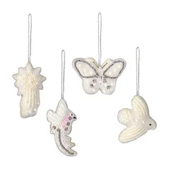 Набор из 4 украшений, 10 см, бисер