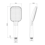 Лейка для душа Milardo ILS1FBSM18 "Ideal Spa" квадрат, 1 режим, ЧЕРНЫЙ матовый, коробка