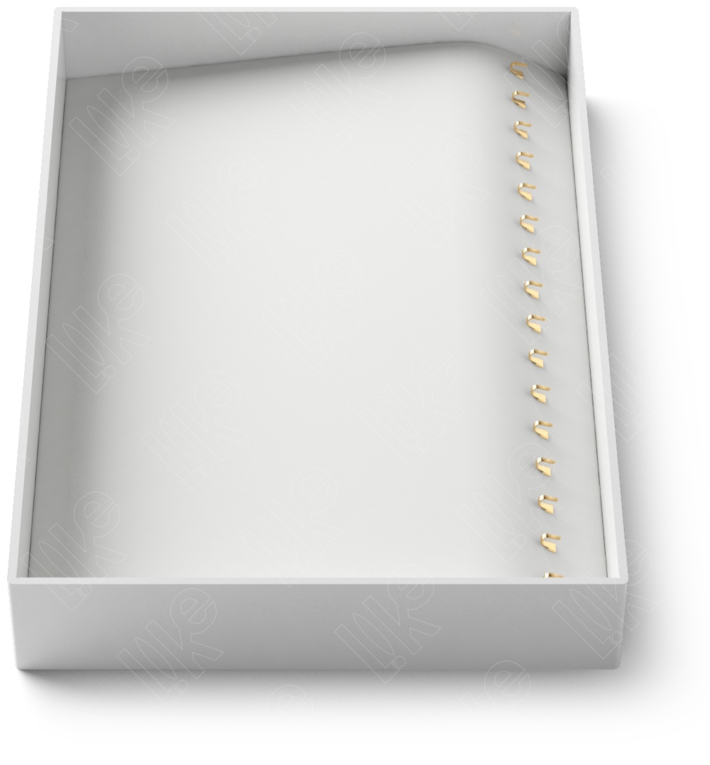 Планшет акриловый/для цепей/браслетов/16 крючков/вкладыш невынимаемый из кожи/315*213*35 мм.