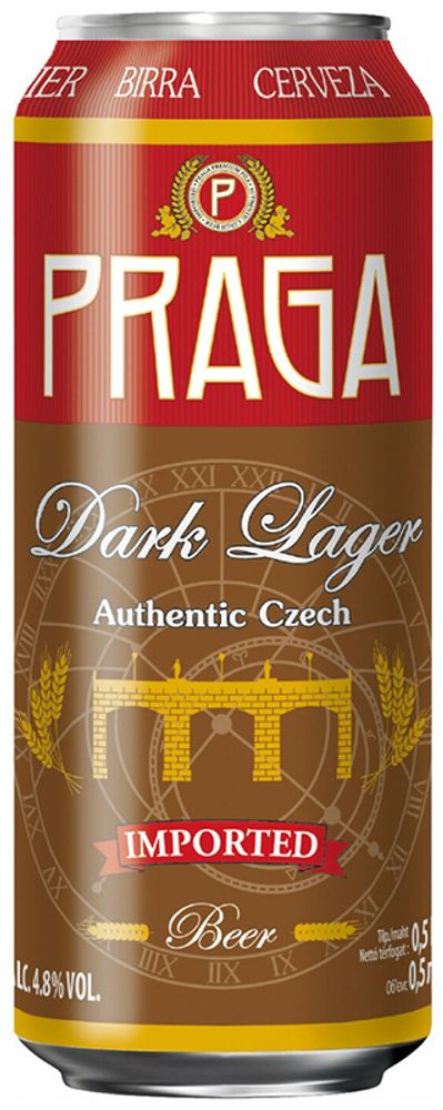 Пиво Прага темное / Praga Dark Lager 0.5 - банка