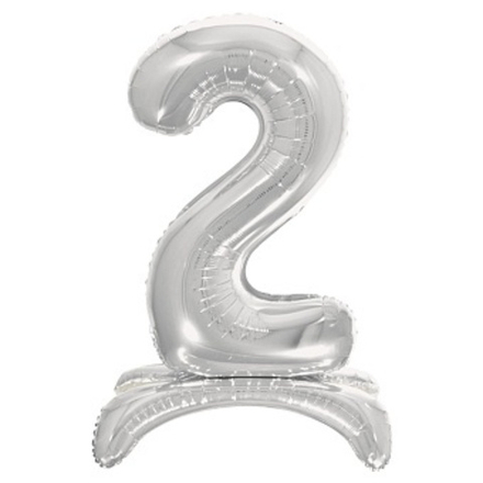 К Цифра 2 на подставке Серебро 32''/81 см.