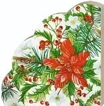 Салфетки бумажные круглые RONDO Пуансеттия, d-32см, 3 слоя, 12л