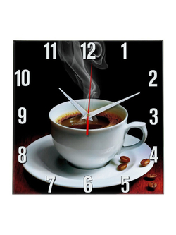 Часы настенные бесшумные большие на кухню Чашечка кофе "Часовой завод ИДЕАЛ", часы кухонные настенные интерьерные