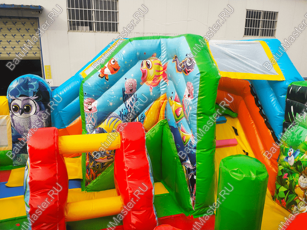 Коммерческий надувной батут "Царство зверей 3", 5x5x2.8 м