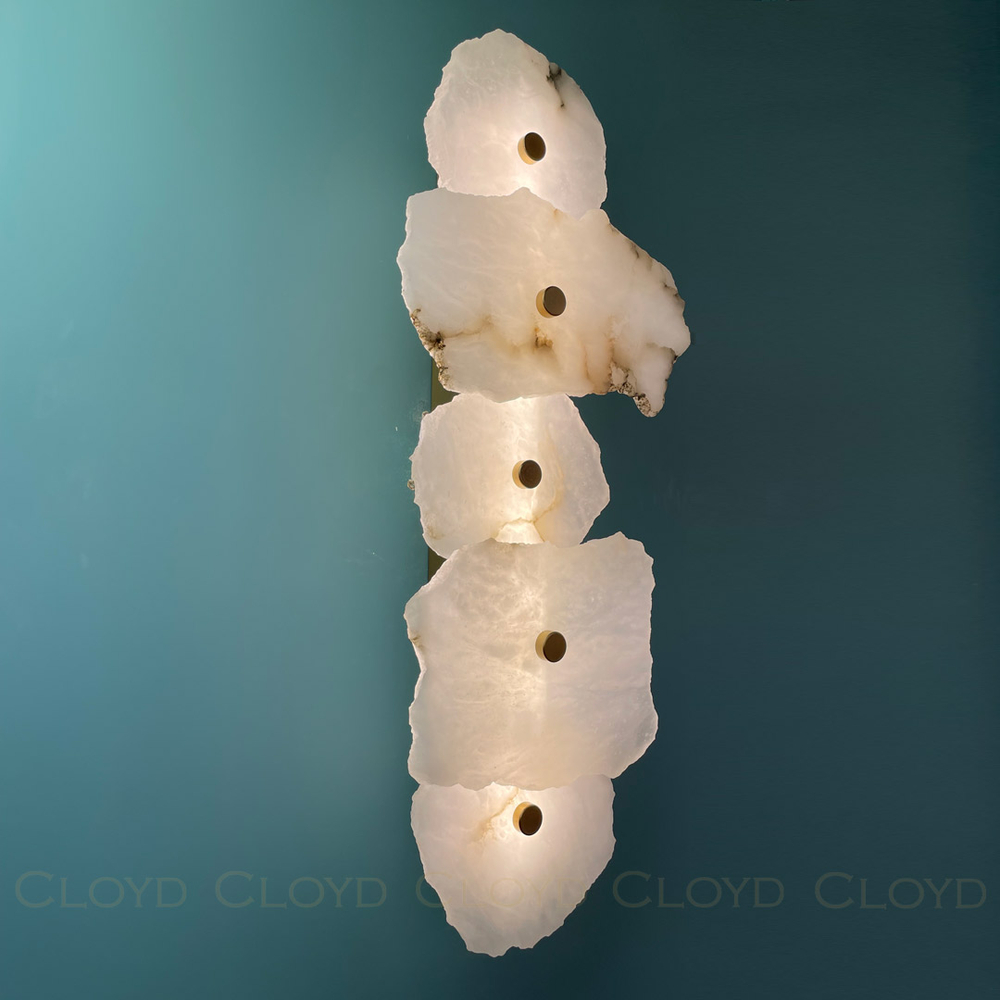 Бра Cloyd KNOSS-A W1 / выс. 51 см - алебастр - латунь (арт.20270)