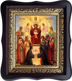 Похвала Пресвятой Богородицы Киевская. Икона на холсте в киоте