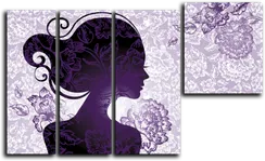 Модульная картина "Силуэт девушки"
