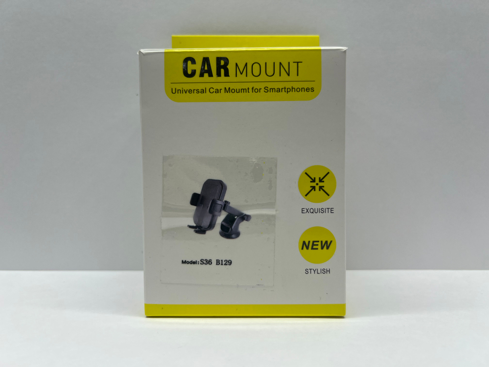 Держатель для телефона автомобильный в машину, стекло или панель, на присоске, S36 - B129 , Цепкий (1 шт.)