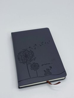 Блокнот 144 л А5 линейка одуванчик серый кож (8344-12)