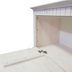 Скамья в прихожую Неаполь 93х50х39 см из массива сосны, деревянная обувница, белый воск