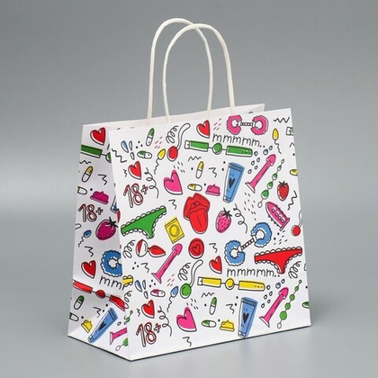 ПАКЕТ ПОДАРОЧНЫЙ КРАФТОВЫЙ 18 22х22х11 см