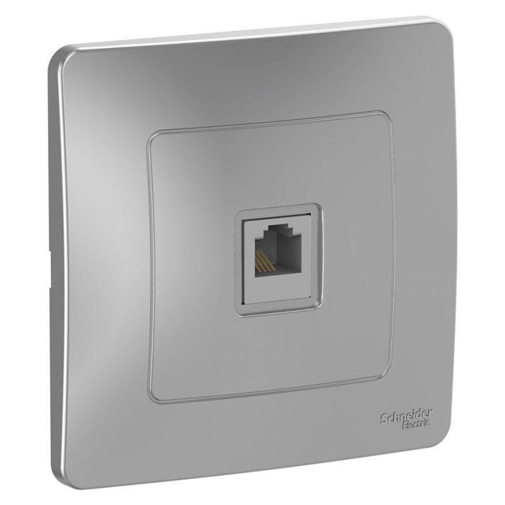 Розетка телефонная 1-м СП Blanca RJ11 алюм. SE BLNIS011003 Розетка телефонная 1-м СП Blanca RJ11 алюм. SE BLNIS011003