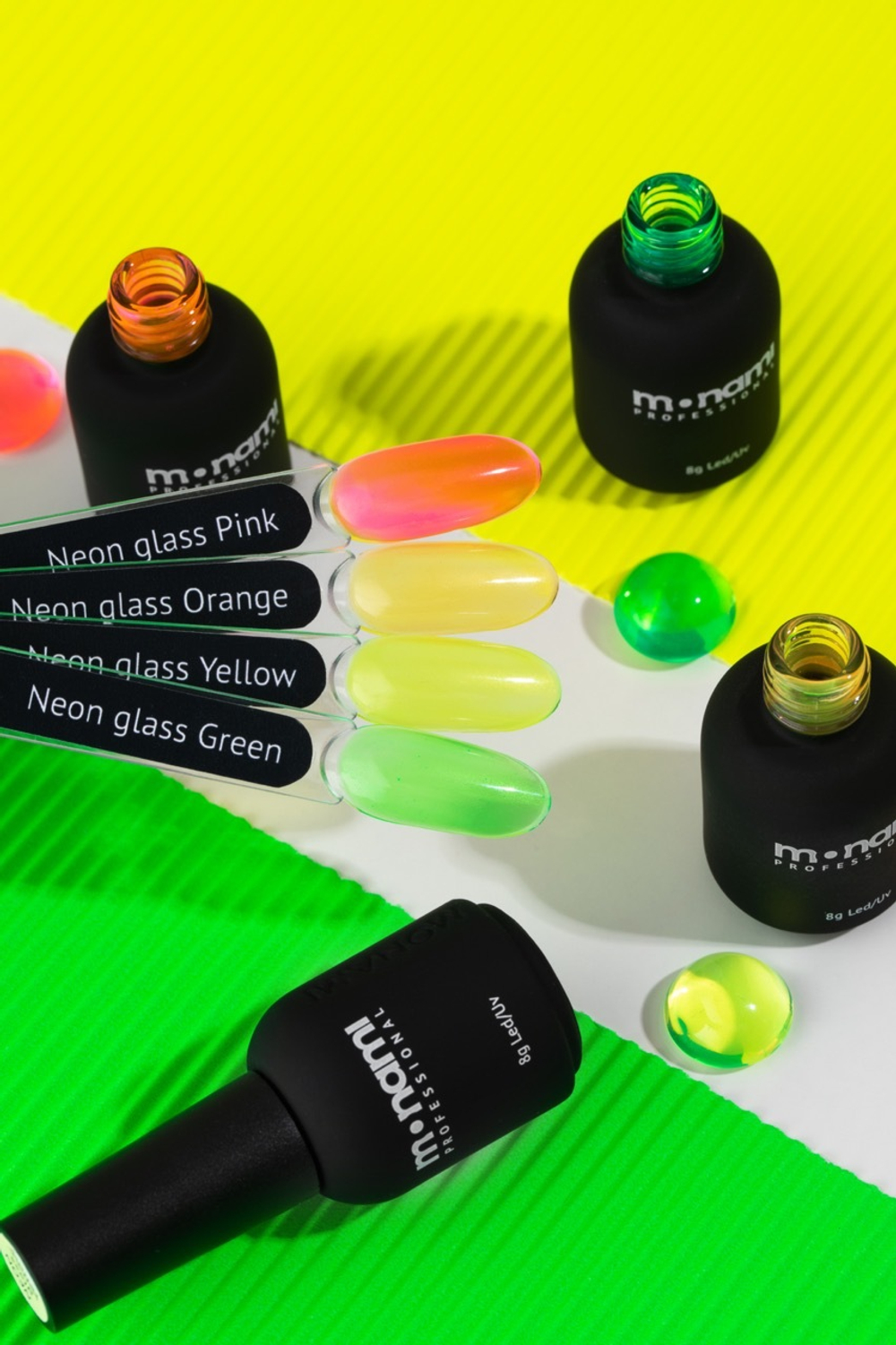 Monami Гель-лак Neon glass Green , 8 г