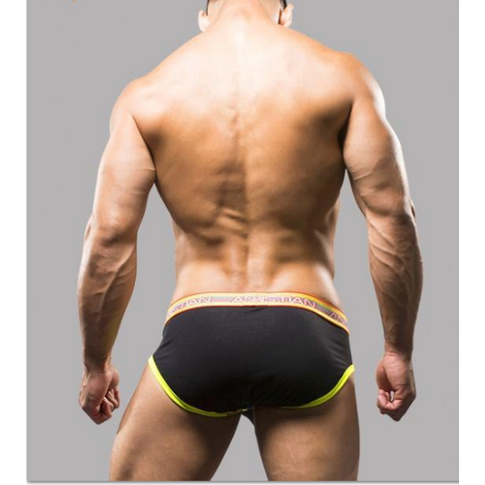 Мужские трусы брифы черные Andrew Christian Glow Elastic Push Briefs BLACK  AC9635