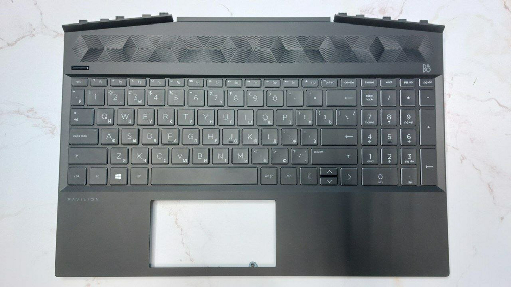 Топ-панель с клавиатурой RU для HP Gaming 15-dk0 / 15-dk1 / 15-dk2 (L57594-251) (L58827-251)