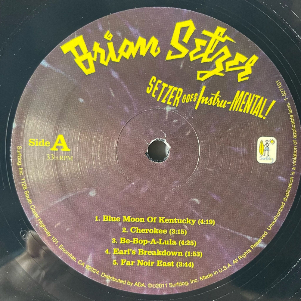 Винтажная виниловая пластинка LP Brian Setzer Setzer Goes Instru Mental (USA 2011)