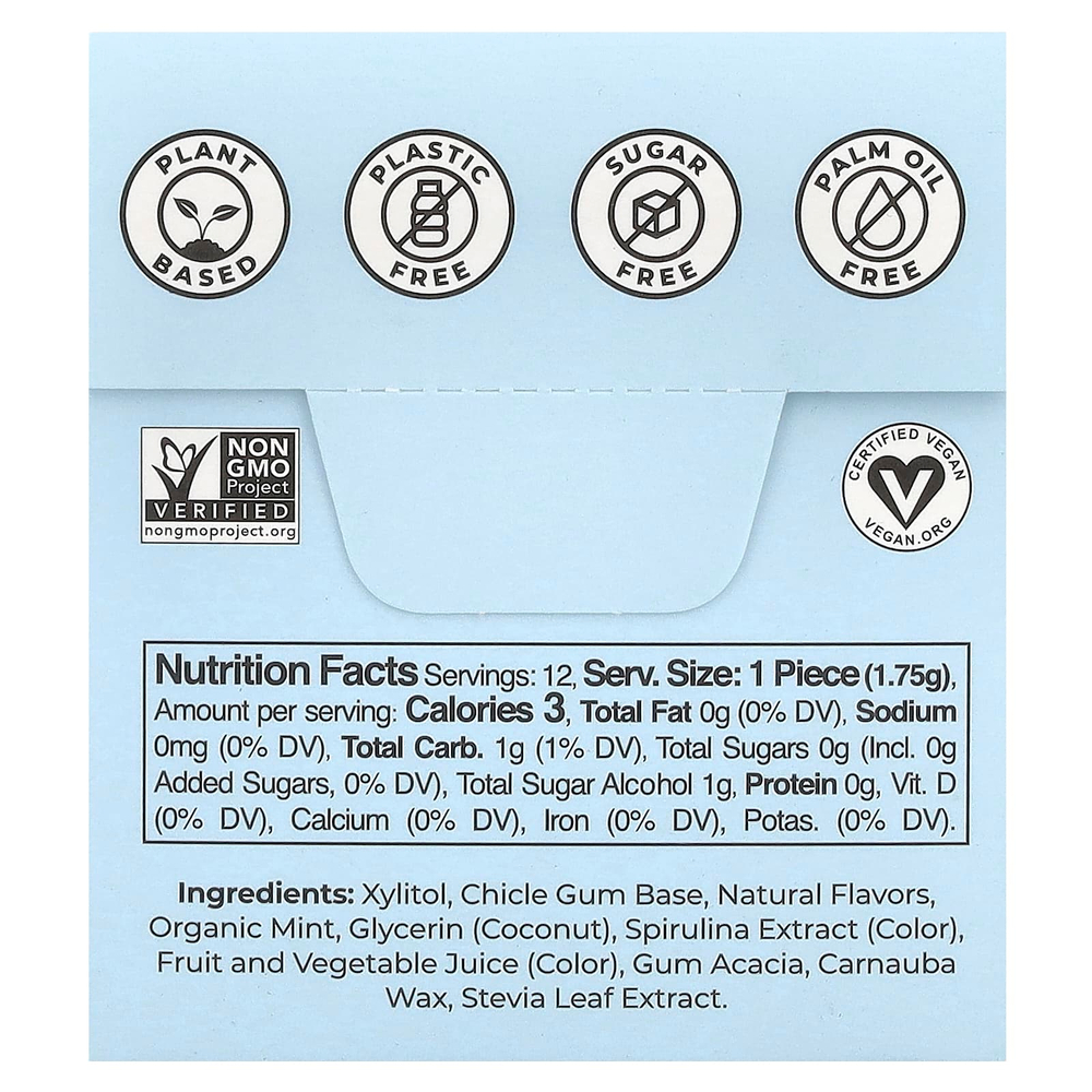 Refresh Gum, растительная жевательная резинка, со вкусом перечной мяты, 12 шт.