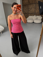 Топ-корсет из твида розовый