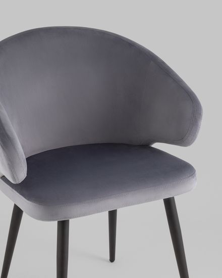 Стул с подлокотниками Codo велюр серый