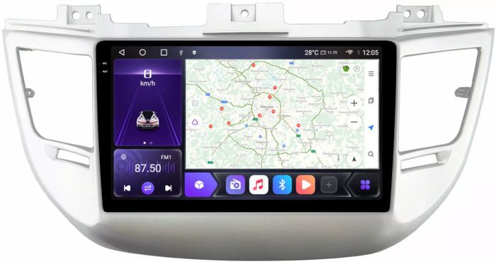 Магнитола для Hyundai Tucson 2016-2018 - Kuberg OL-9705 QLed+2K, Android 12, Быстрая, CarPlay, 4G SIM-слот