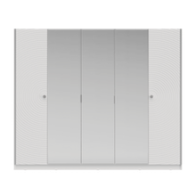 Шкаф "Zara" 5-ти дв. белая серебро