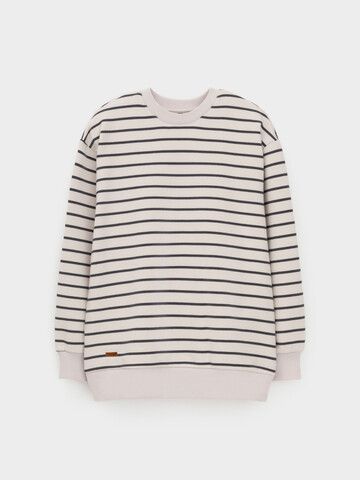 джемпер  для девочки  КР 302873/молочный,тем.серый,полоска к623