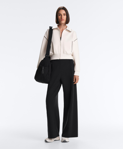 Oysho Куртка с эффектом неопрена без капюшона, экрю