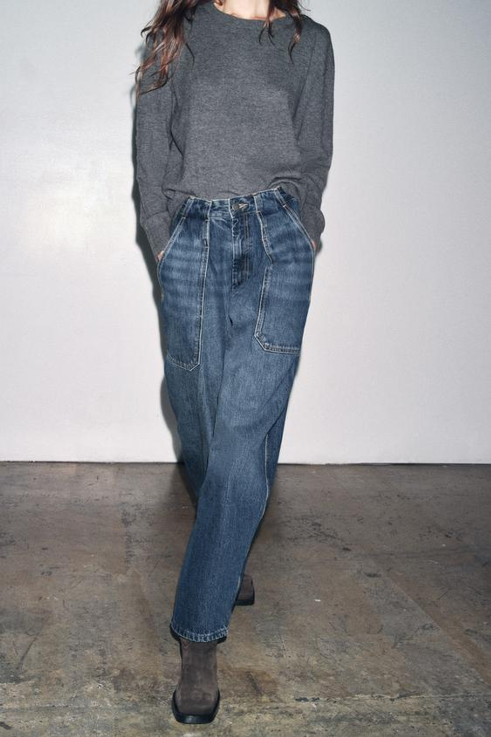 ZARA ДЖИНСЫ-БАЛЛОНЫ — ZW COLLECTION, СИНИЙ