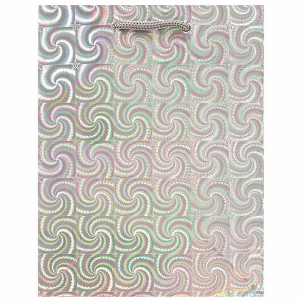 Пакет подарочный 17,8x9,8x22,9 см, ЗОЛОТАЯ СКАЗКА голография, ассорти 4 цвета, 606606