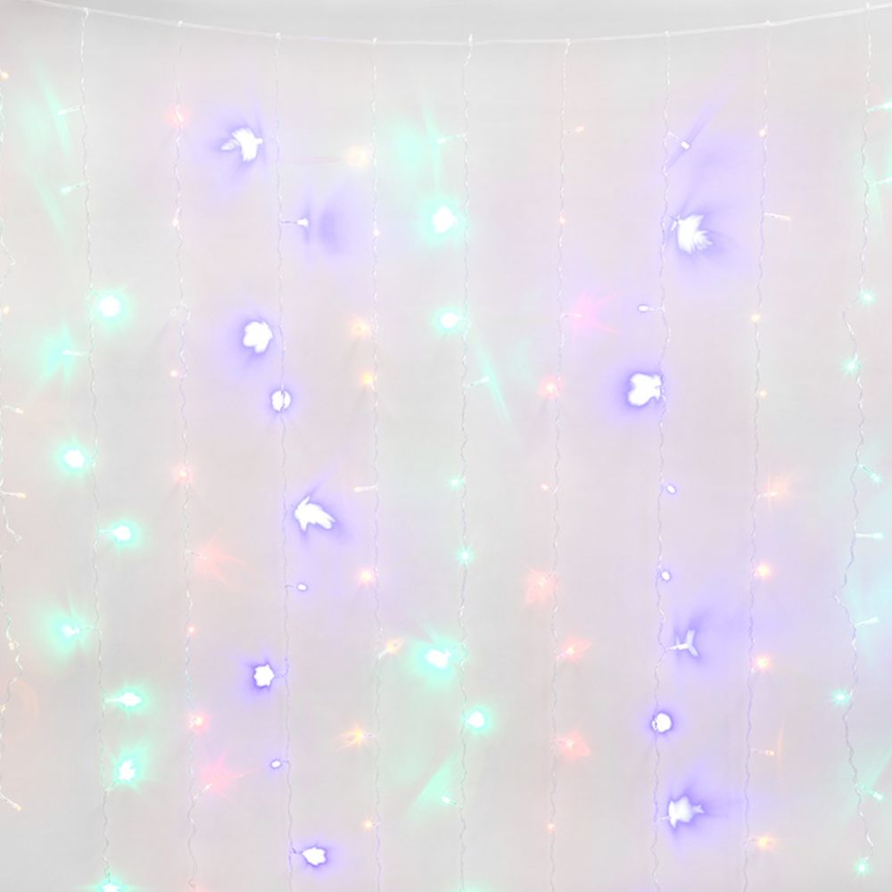 ULD-C2030-240-DTA MULTI IP20 Занавес светодиодный с контроллером. 3х2м. 240 светодиодов. Разноцветный свет. Провод прозрачный. TM Uniel.