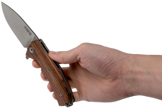 Складной нож Lion Steel "KUR" L/KUR ST c клинком из стали Uddeholm Sleipner®, рукоять дерево (Santos)