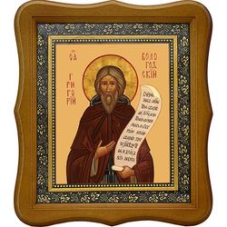 Григорий Пельшемский, Вологодский, преподобный игумен. Икона на холсте.