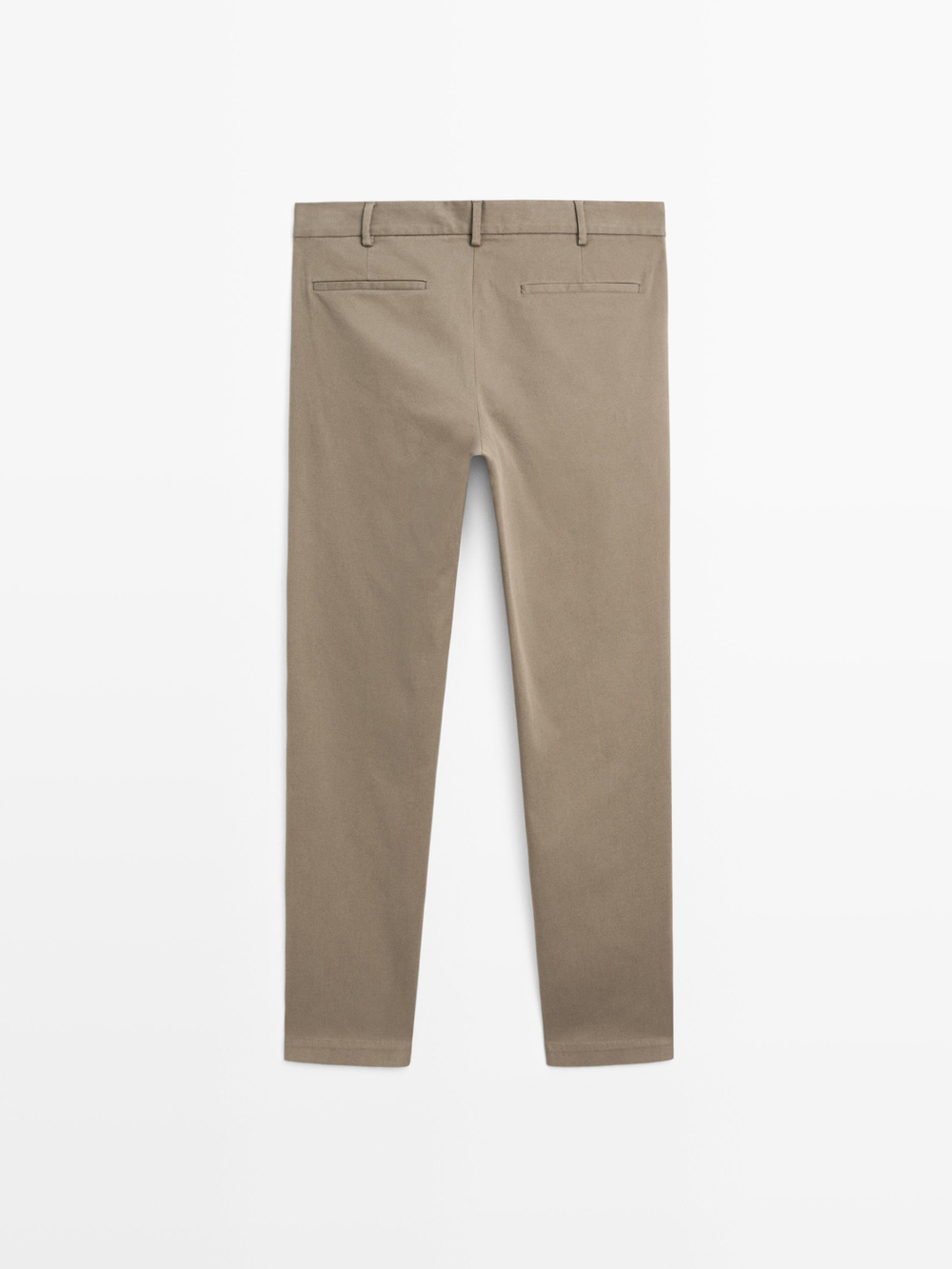 Massimo Dutti Зауженные брюки из саржи, коричневый