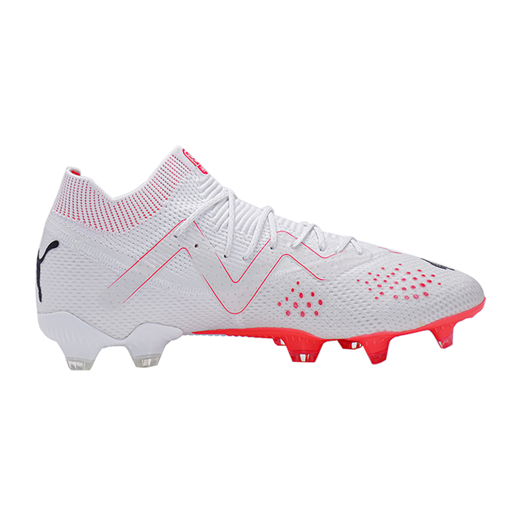 PUMA Future Ultimate round head lace-up AG (rubber short nails) FG (rubber long nails) non-slip wear-resistant football shoes for men and women the same style white and red