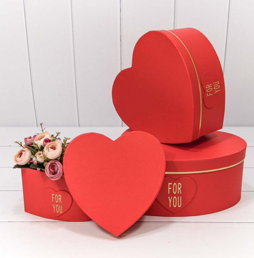 Коробки "Сердце" "For you" Набор 3 шт. Красный