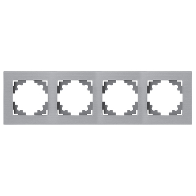 Рамка 4-местная, металл, STEKKER, MFR00-7004-03, серия Катрин, серебро 50023