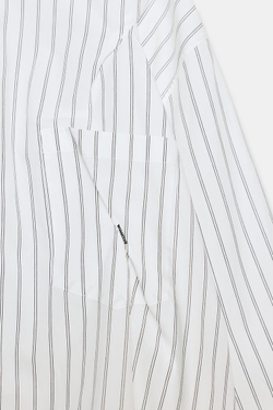 ZARA РУБАШКА ОВЕРСАЙЗ ИЗ ПОПЛИНА С ДЕКОРАТИВНОЙ СТРОЧКОЙ, БЕЛЫЙ/ЧЕРНЫЙ