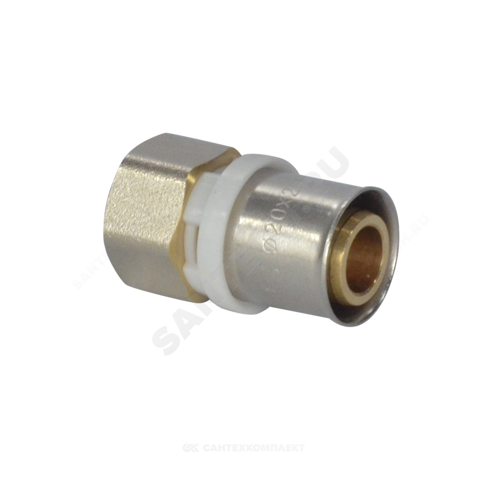 Муфта МП латунь никель пресс Дн 16х3/4" ВР ГОСТ 32415-2013 8002 Aquasfera 8002-02
