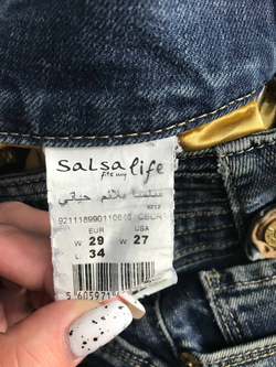 Джинсы Salsa Life с модным акцентом, маркировка 27, визуально на 42/44 размер