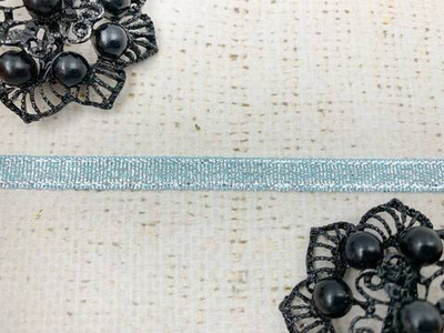 Лента парча, ш. 0,6 см, голубой