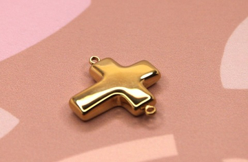 Коннектор крест позолота 26х24 мм