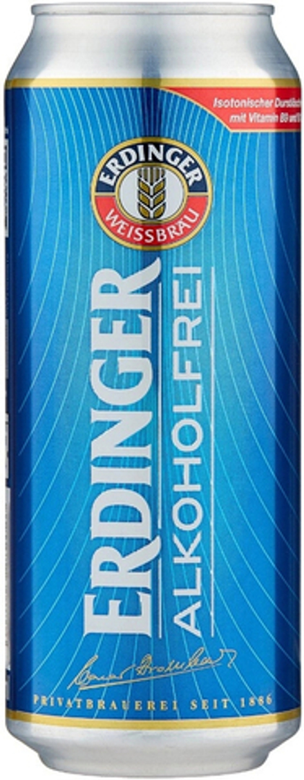 Пиво Эрдингер Вайссбир Безалкогольное / Erdinger Weissbier Alkoholfrei 0.5 - банка