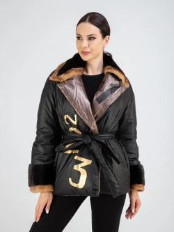 Куртка утепленная с мехом короткая демисезонная