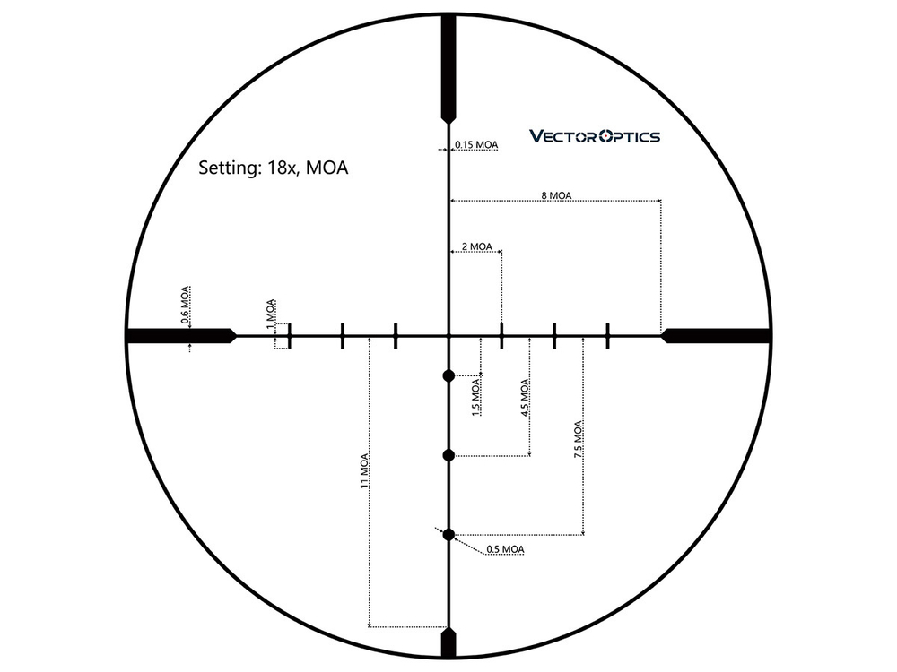 Прицел Vector Optics Matiz 6-18x44, AO, VOW-10BDC (MOA), без подсветки, 25,4мм, 1/4 MOA, 542г