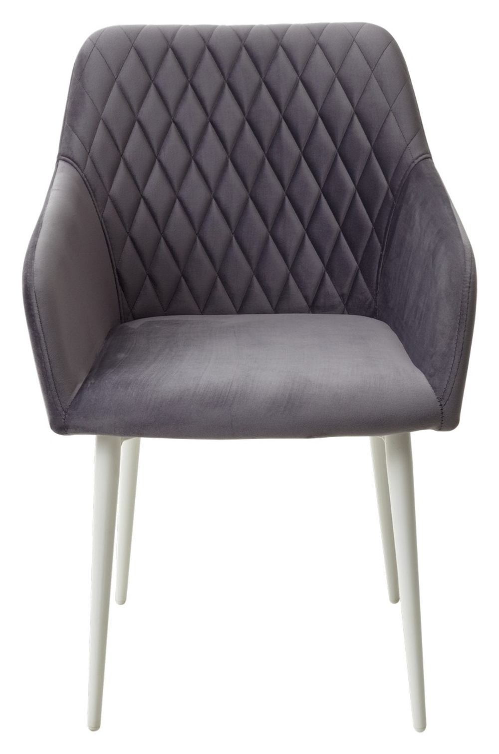 Стул М-City DISAUR Бренди-Х (Brandy-X) Серый 27, Велюр, Белый каркас