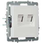 BRITE Розетка компьютерная двойная кат.5E RJ45 РК10-2-БрБ белый IEK