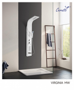 Душевая панель Ceruttispa ВИРДЖИНИЯ (VIRGINIA) MW CT9982 из нержавеющей стали с форсунками, цвет белый мрамор
