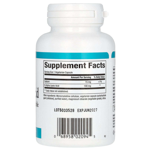 Natural Factors, R-липоевая кислота, 100 мг, 60 вегетарианских капсул