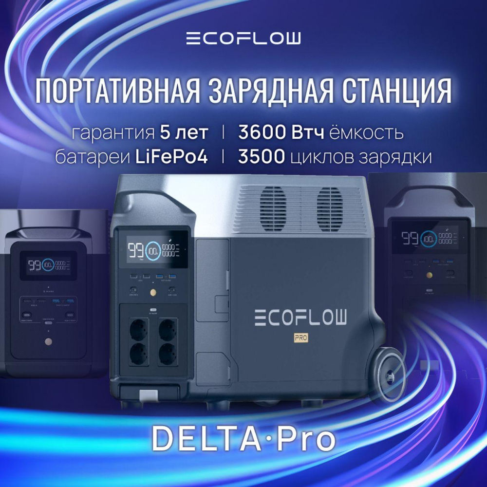 Портативная зарядная станция EcoFlow DELTA Pro (3600 Втч)