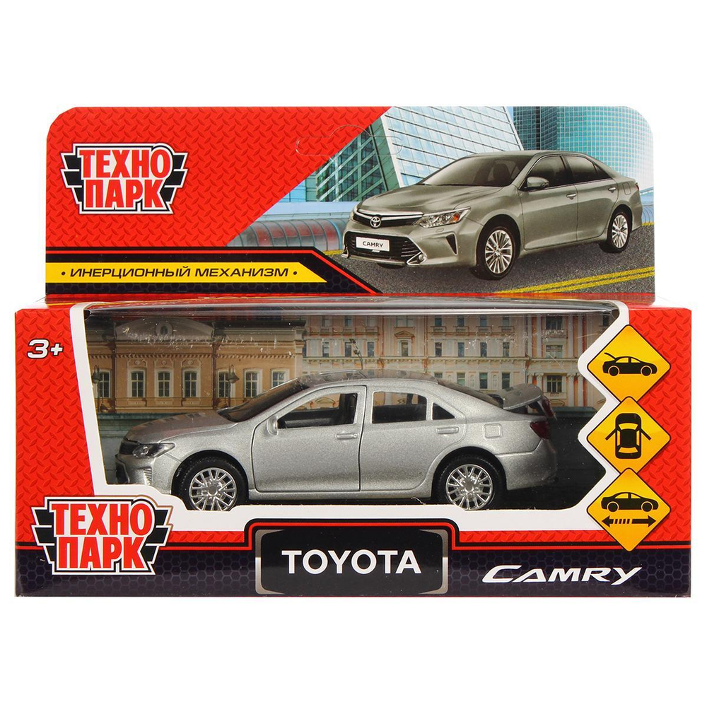 Модель ин. мет. "Toyota Camry" 12см. двери, багаж, серебристый ,коробка CAMRY-12-SR (Технопарк)